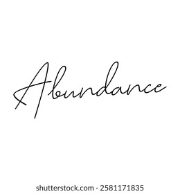 abundance text on white background.