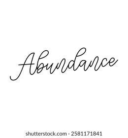 abundance text on white background.