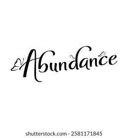 abundance text on white background.