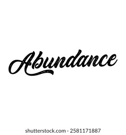 abundance text on white background.