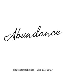 abundance text on white background.