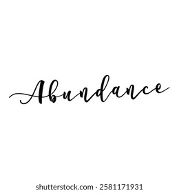 abundance text on white background.