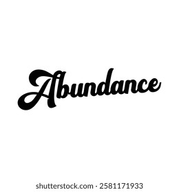 abundance text on white background.