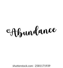 abundance text on white background.