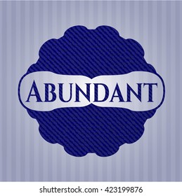 Abundant badge with denim texture