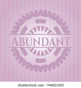 Abundant badge with pink background