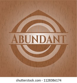 Abundant badge with wood background