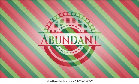 Abundant christmas colors emblem.