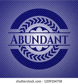 Abundant emblem with jean texture