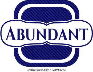 Abundant emblem with jean texture