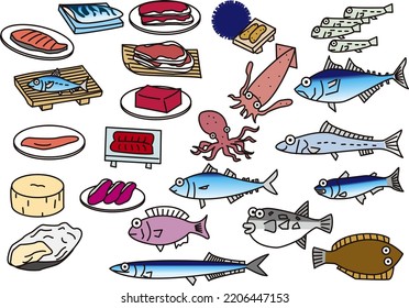 Abundant and fresh seafood food