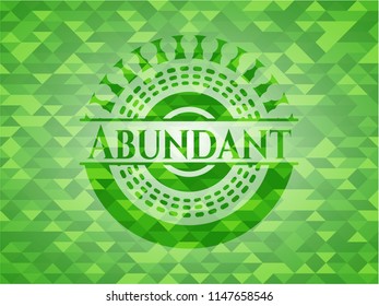 Abundant green emblem with mosaic background