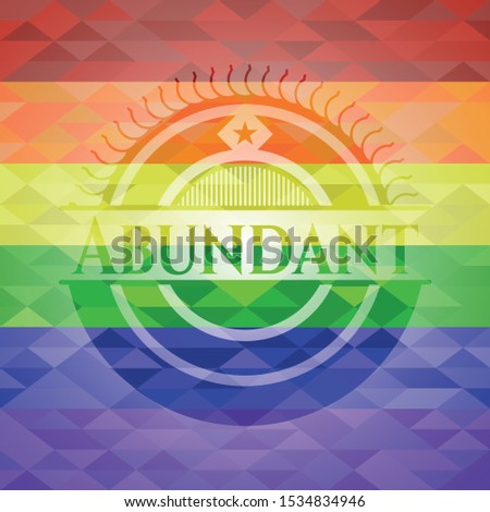 Abundant on mosaic background with the colors of the LGBT flag