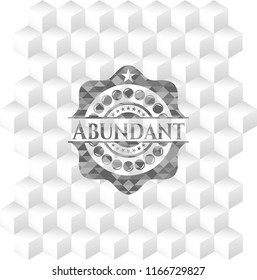 Abundant realistic grey emblem with cube white background
