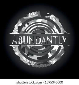 Abundantly grey camouflage emblem. Vector Illustration.