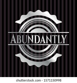 Abundantly silver shiny badge. Vector Illustration. Mosaic.