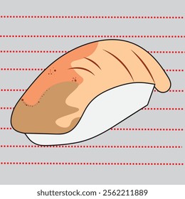 Aburi Salmon sushi flat style vector illustration