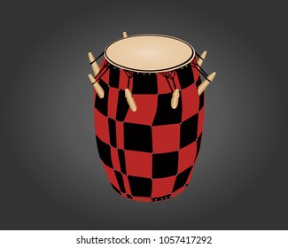  Aburukuwa Drum, An Open Drum Played By The Akan And Asante People. It Resembles The Song Of The Aburukuwa Bird. It Has A Bottle Shape And Its Skin Is Supported By Pegs.