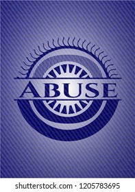 Abuse emblem with denim texture