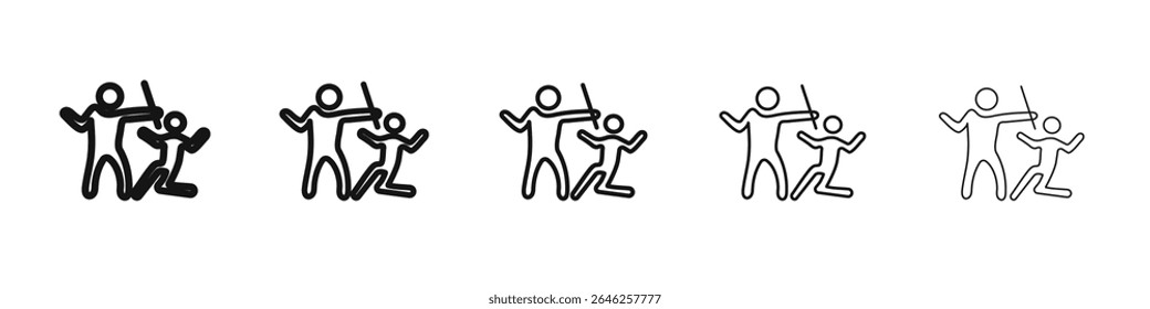 abuse icon vector outline set illustration sign