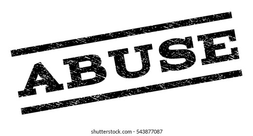 Abuse watermark stamp. Text tag between parallel lines with grunge design style. Rubber seal stamp with unclean texture. Vector black color ink imprint on a white background.