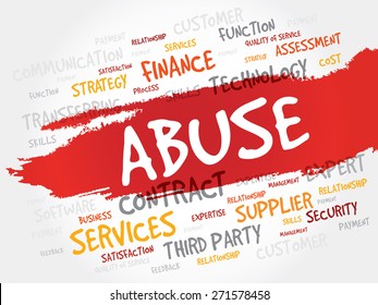 Abuse word cloud, business concept