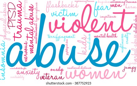 Abuse Word Cloud On White Background Stock Vector (Royalty Free ...