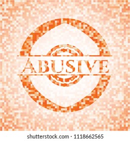 Abusive abstract orange mosaic emblem