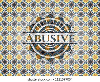 Abusive arabic style emblem. Arabesque decoration.