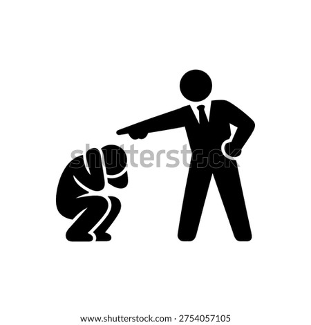 Abusive Authority Harassment Icon Isolated On White Background