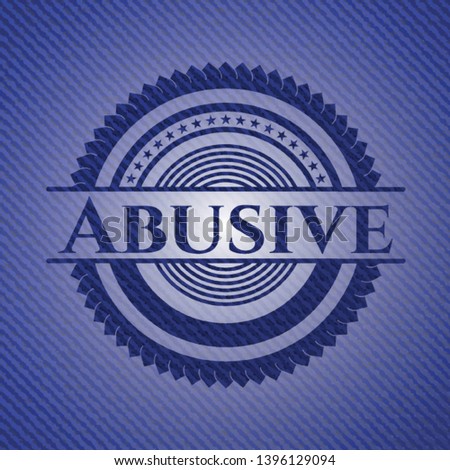 Abusive badge with jean texture. Vector Illustration. Detailed. Stock photo © 