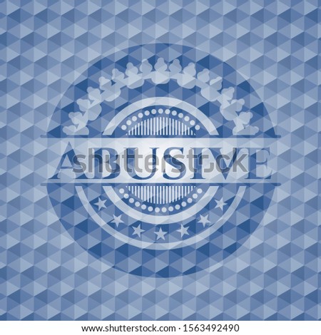Abusive blue emblem with geometric background. Vector Illustration. Detailed. Stock photo © 