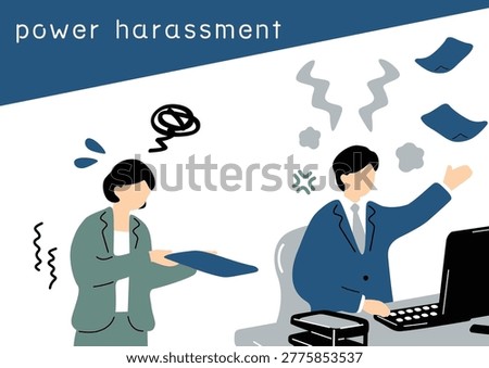 Abusive boss shouting at office worker