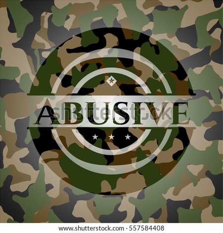 Abusive camo emblem Stock photo © 