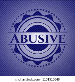 Abusive emblem with denim texture