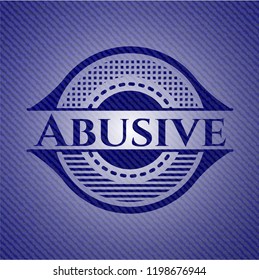 Abusive emblem with denim texture