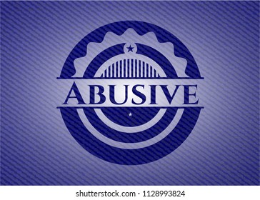 Abusive emblem with jean background