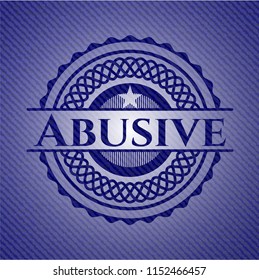 Abusive emblem with jean background