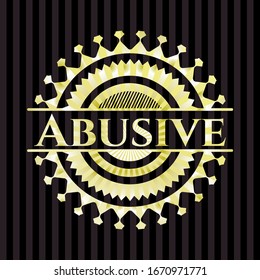 Abusive gold badge. Vector Illustration. Detailed.