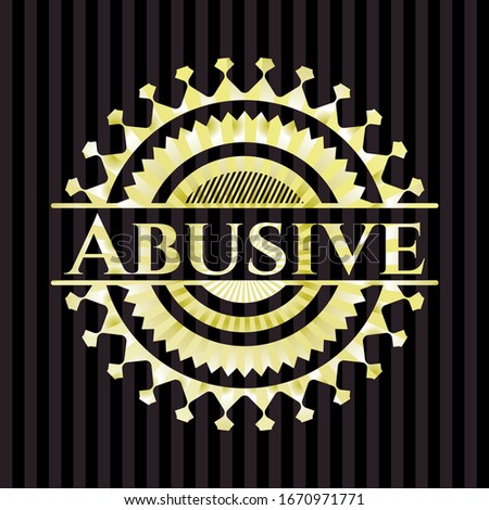 Abusive gold badge. Vector Illustration. Detailed. Stock photo © 