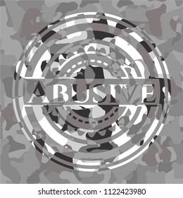 Abusive grey camouflaged emblem