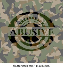 Abusive on camouflaged pattern