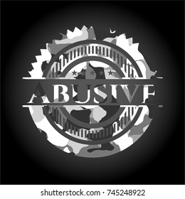 Abusive on grey camouflaged pattern