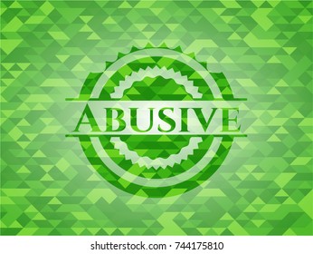 Abusive realistic green mosaic emblem
