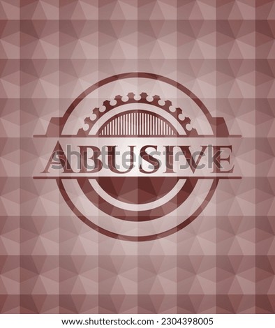 Abusive red seamless emblem or badge with abstract geometric pattern background.  Stock photo © 