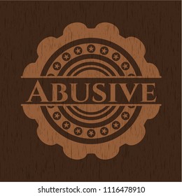 Abusive wooden emblem