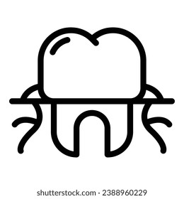Abutment tooth implant icon outline vector. Dental care. Oral gum