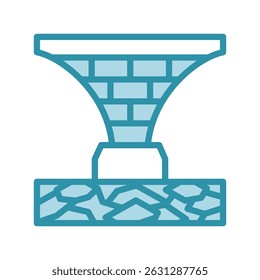 Abutment Wall mini ilustração ícone de cor de tom duplo, uso para engenharia civil, indústria, construção, UI, kit UX, aplicativo e desenvolvimento web, digital ou impressão.