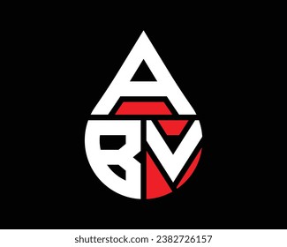 ABV letter water drop shape logo design. ABV drop logo simple design.