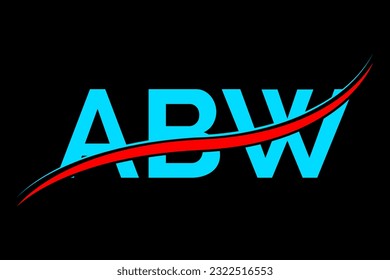 ABW logo. ABW latter logo with double line. ABW latter. ABW logo for technology, business and real estate brand